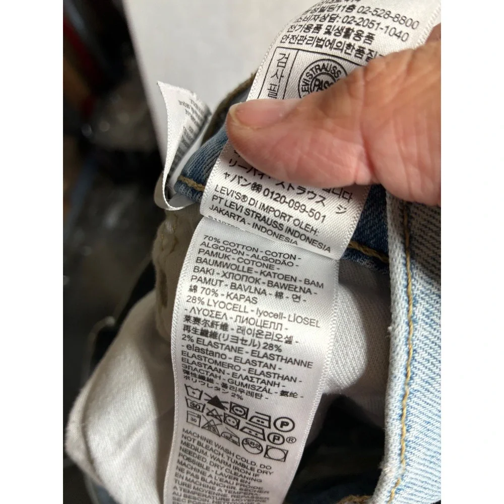 Levis 514 Straight Fit Light Wash Denim Jeans Mens 34x34 00514-1618